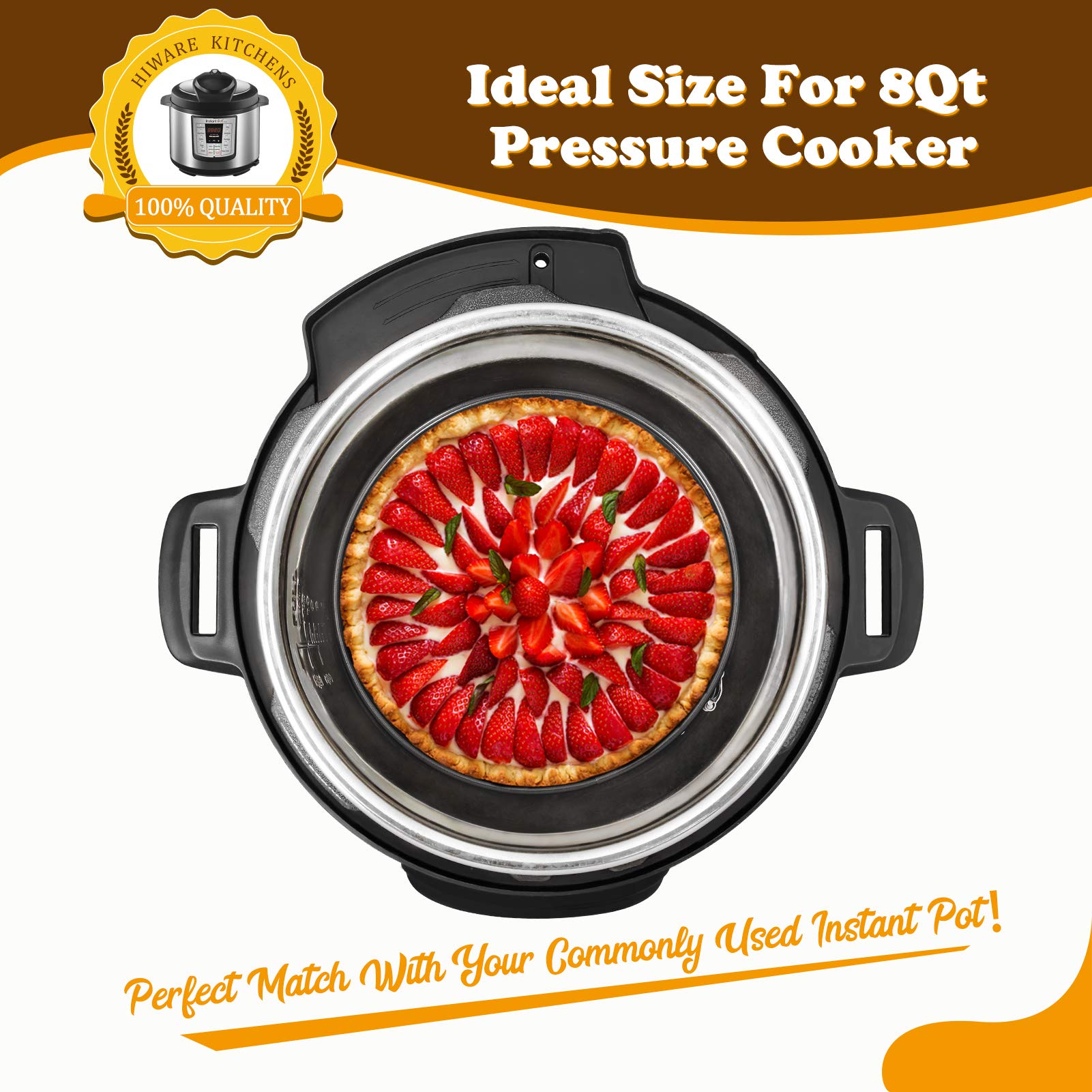 Hiware 8 Inch Non-Stick Springform Pan With Removable Bottom - Leakproof Cheesecake Pan With 50 Pcs Parchment Paper